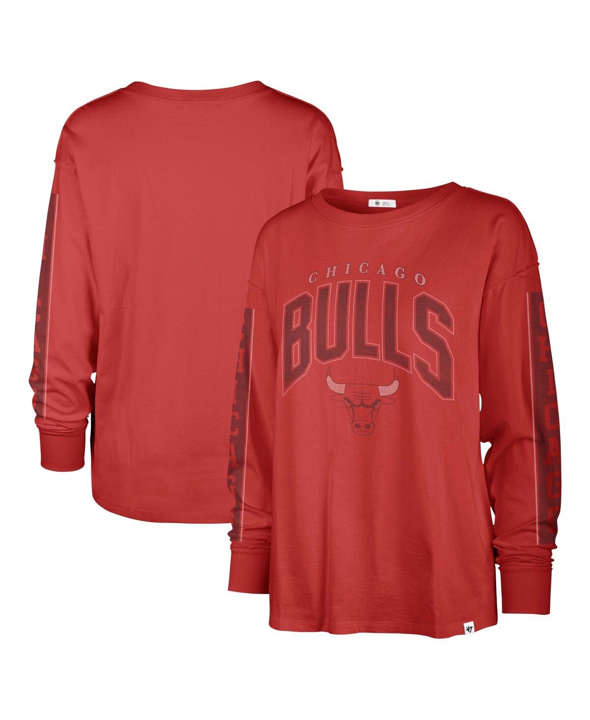47 BRAND WOMEN'S RED CHICAGO BULLS TOMCAT LONG SLEEVE T-SHIRT 