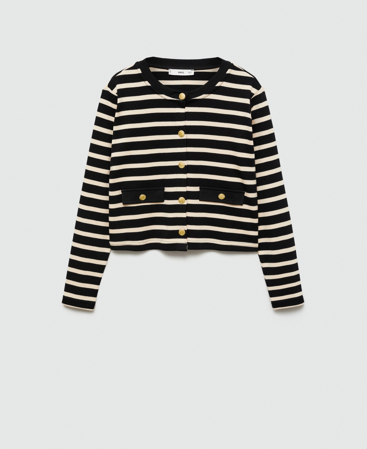 Mango Women's Buttons Detail Striped Cardigan