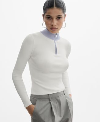 Mango Women's Zip Neck Jumper - Macy's