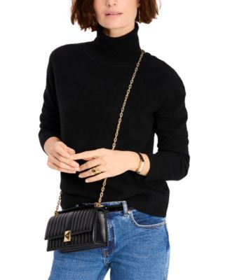 Deco Quilted Leather Mini Flap Chain Crossbody Bag
