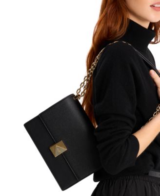 Deco Small Pebbled Leather Chain Shoulder Bag