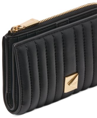 Deco Quilted Leather Compact Wallet
