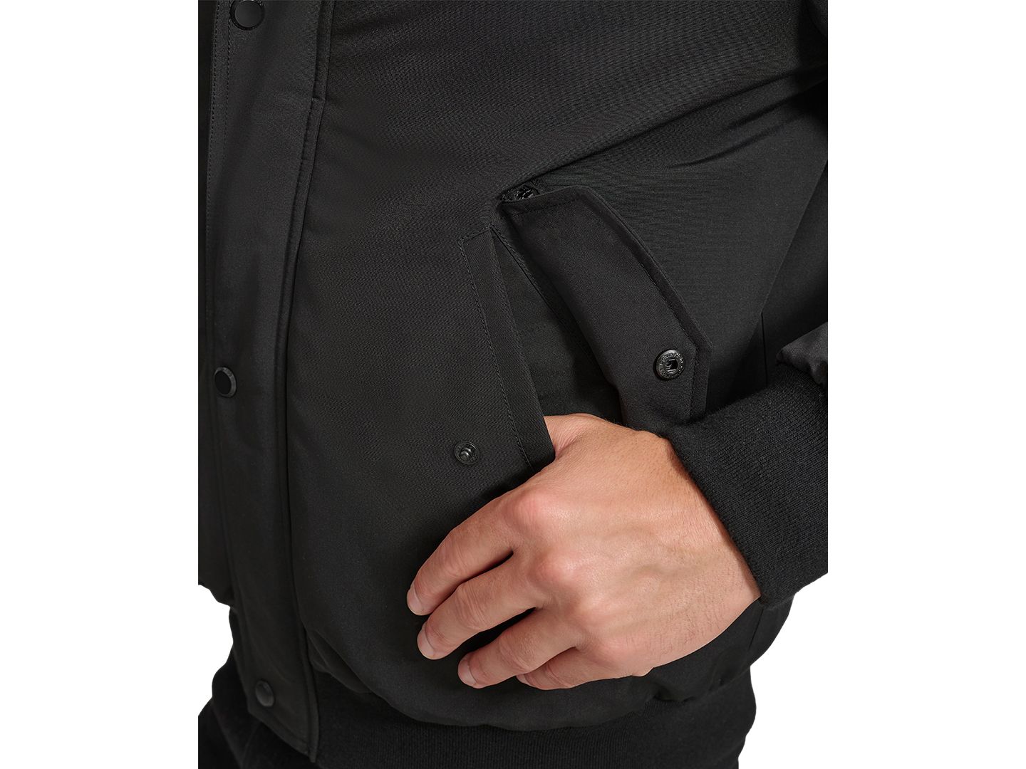 Мужская куртка Calvin Klein Arctic Faille Parka Bomber with Sherpa lined Hood, цвет: Чёрный — фото 6