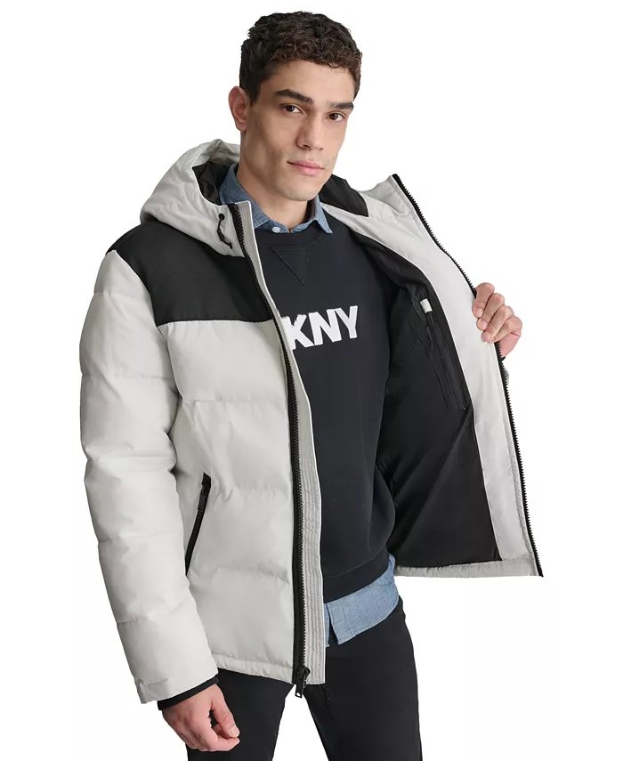 Men's Mixed-Media Puffer Coat - thumbnail 7