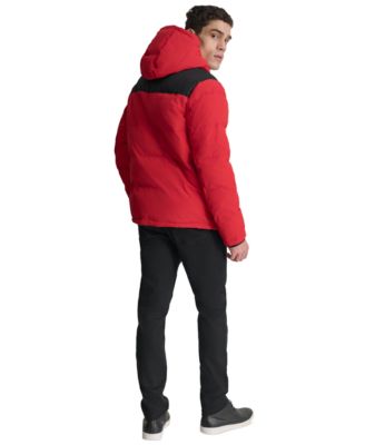 Men's Mixed-Media Puffer Coat, Created for Macy's 