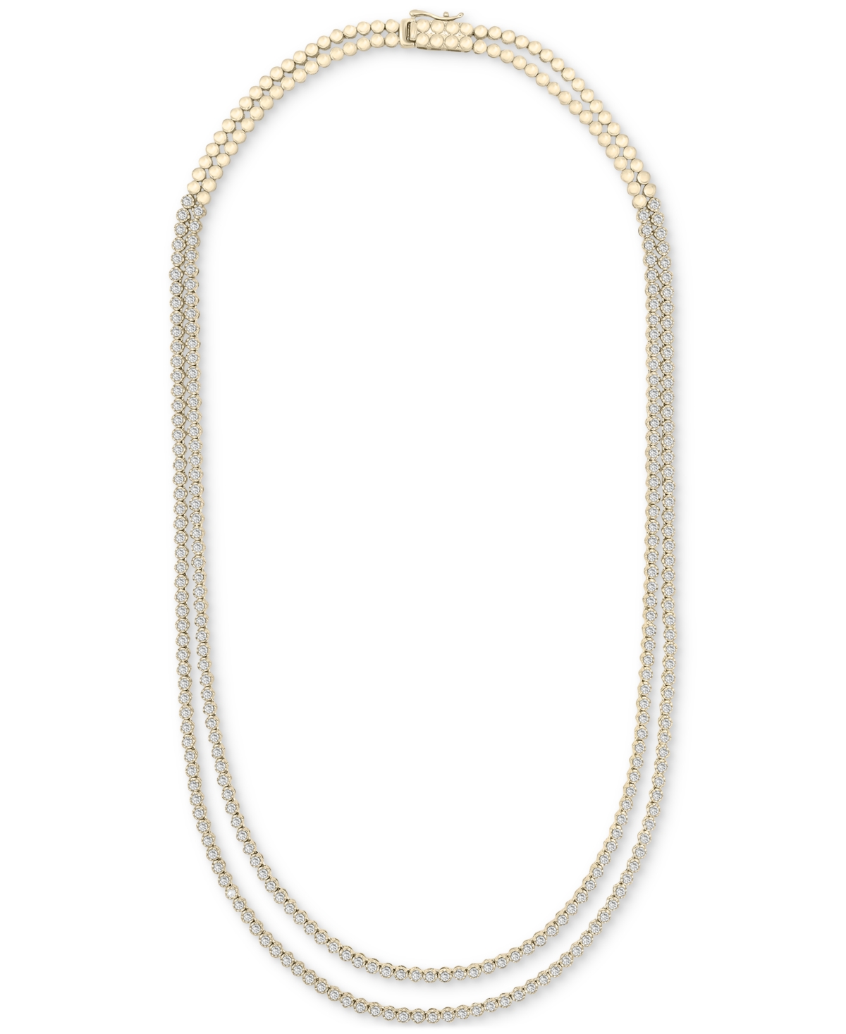 Wrapped In Love Diamond Two Layer 17" Tennis Necklace (5 Ct. T.w.) In 10k White Gold Or 10k Yellow Gold, Created For In Yellow Gold