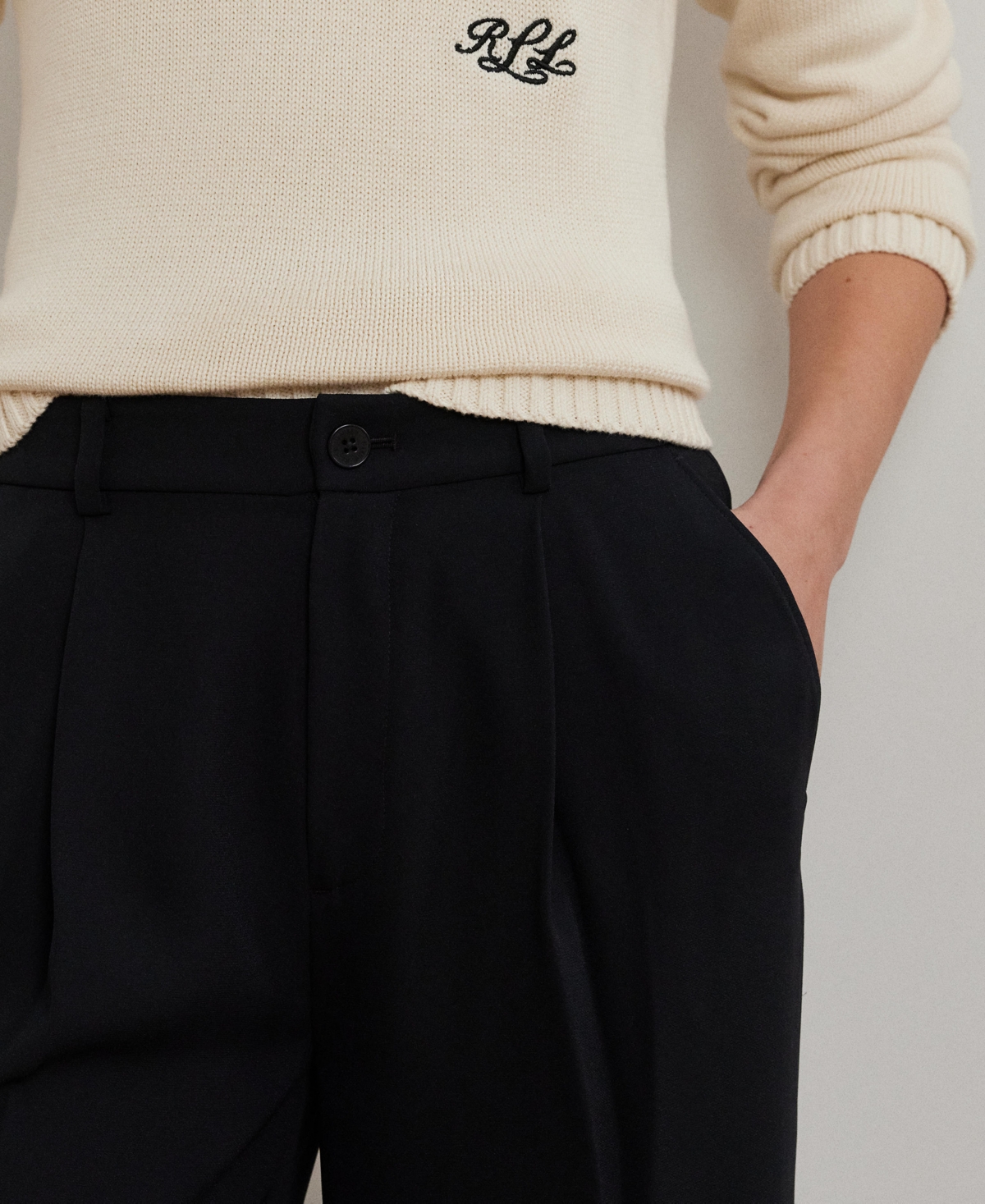 RALPH LAUREN WOMEN'S DOUBLE-FACED GEORGETTE WIDE-LEG PANTS 