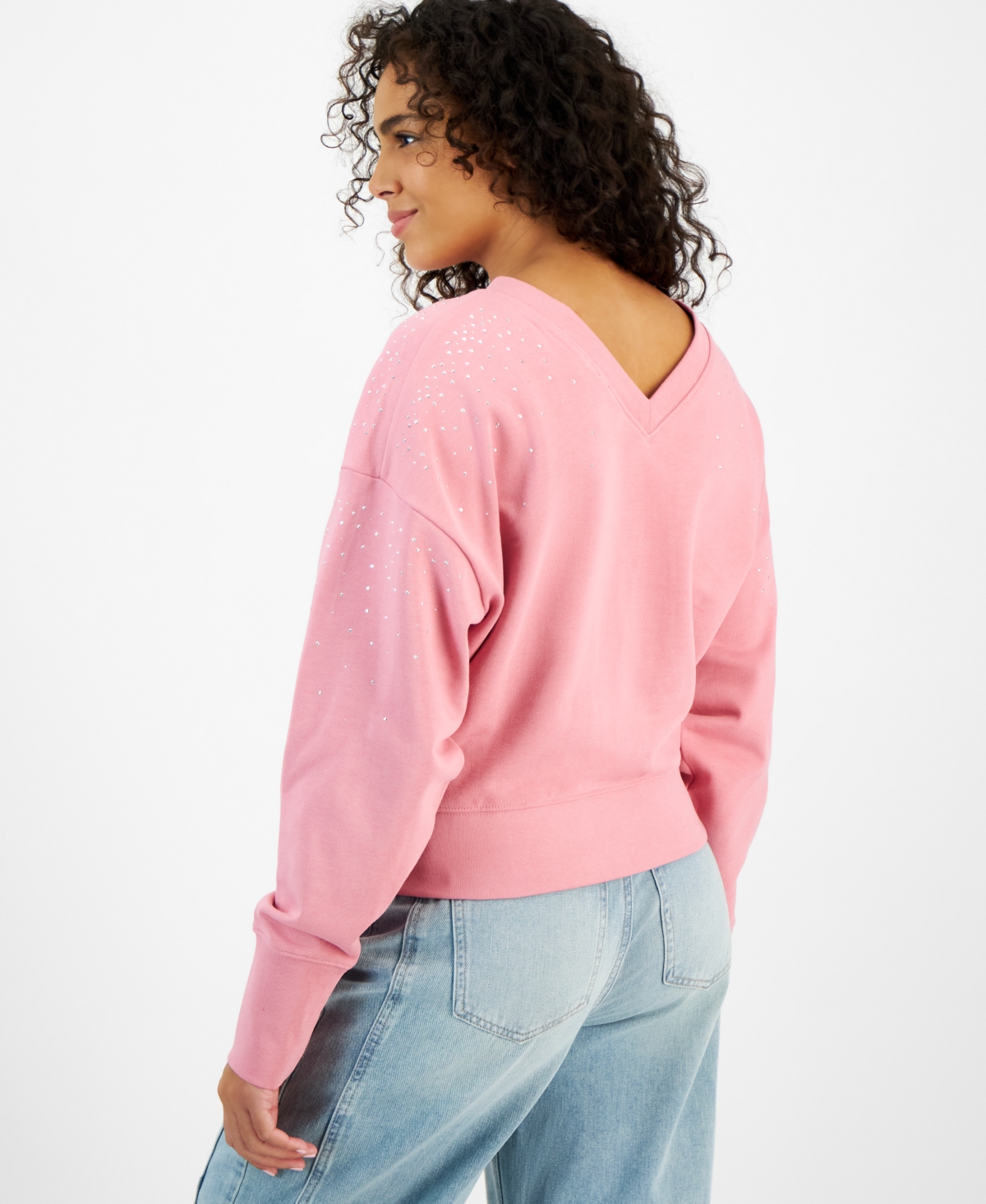 Boss Orange Women's Elay Embellished Drop-Sleeve Sweatshirt