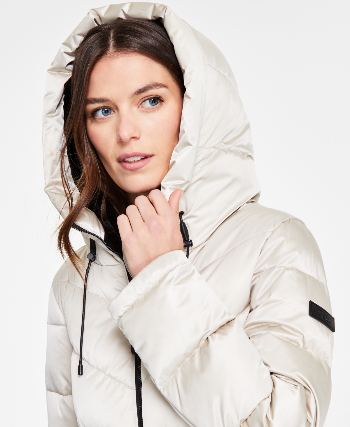 Dkny Women's Hooded Zip-Front Puffer Coat
