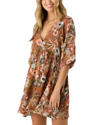 Juniors' Rosemary V-Neck Woven Dolman-Sleeve Mini Dress