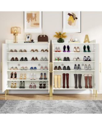 Large Shoe Cabinet, 30 Pairs Entryway Shoe Storage Cabinet with Doors and Shelves, 6-Tier Modern Shoes Rack Organizer for Hallway, Closet, Bedroom, Living Room