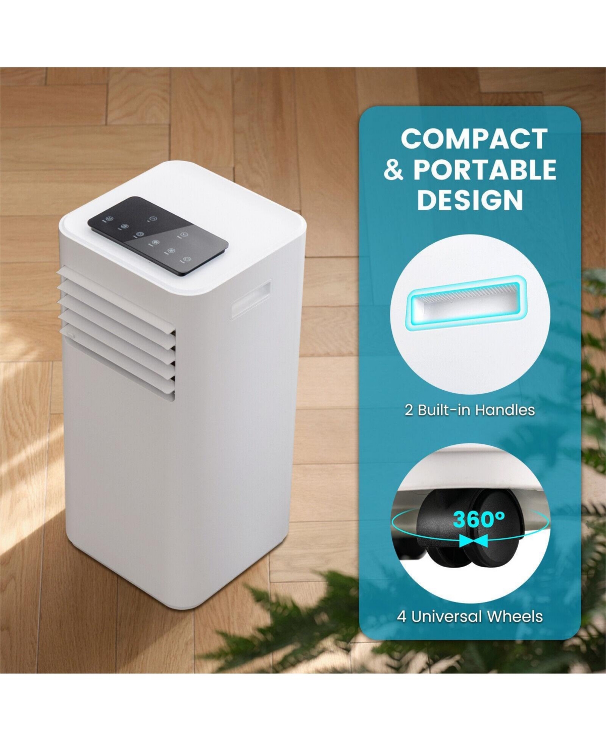 10000 Btu Portable Air Conditioner with Sleep Mode-White