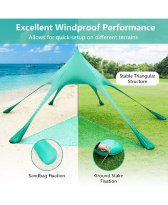 20 x 20 Feet Beach Canopy Tent with UPF50+ Sun Protection and Shovel