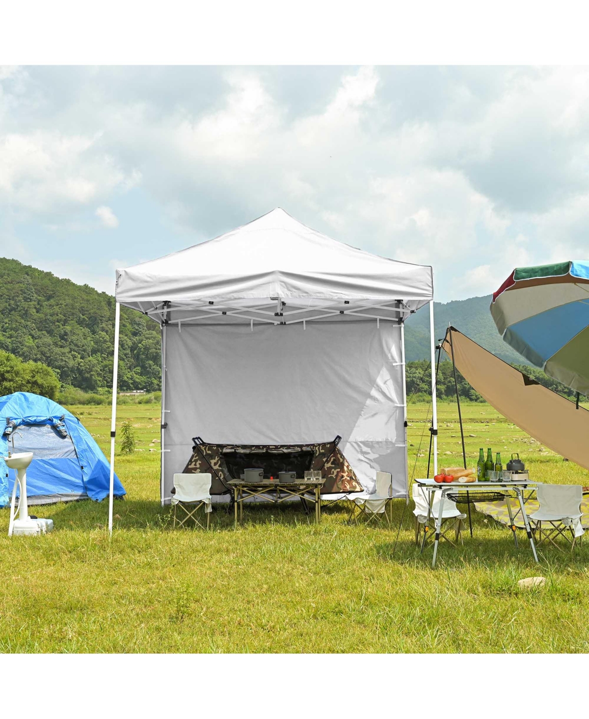 Instahibit 1080D 120g UV30+ Sidewall Fits 10x10ft Canopy Outdoor Picnic 2 Pieces