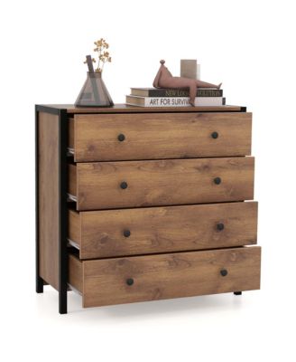 4-Drawer Dresser Modern Chest of Drawers Wooden Storage Dresser