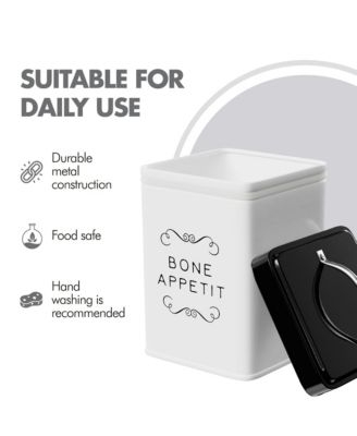 Sparky Metal Storage Treats Canister, 36 oz., White & Black - Good Dog