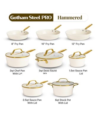 Pro Hammered Collection 13-Piece Ceramic Coating Nonstick Cookware Set