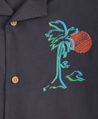 Little & Big Boys Palm Embroidered Short Sleeve Shirt