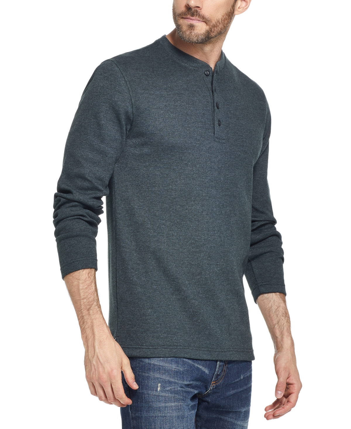 Weatherproof Vintage Men's Long Sleeved Waffle Henley T-shirt