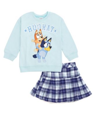 Toddler Girls Fleece Sweatshirt and Pleated Skirt