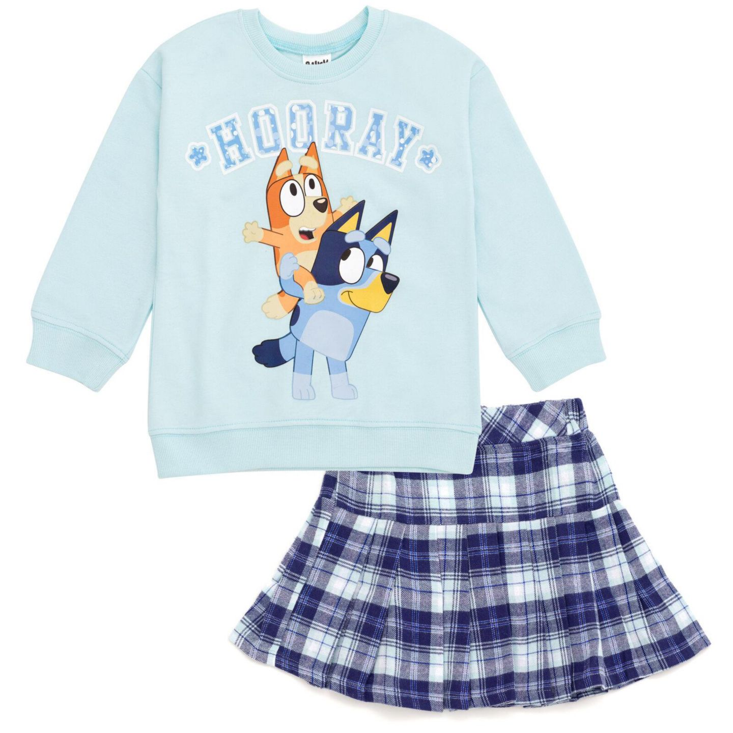 Комплекты Bluey Fleece Sweatshirt and Pleated Skirt для девочек-малышей, цвет: Светлый синий — фото 1