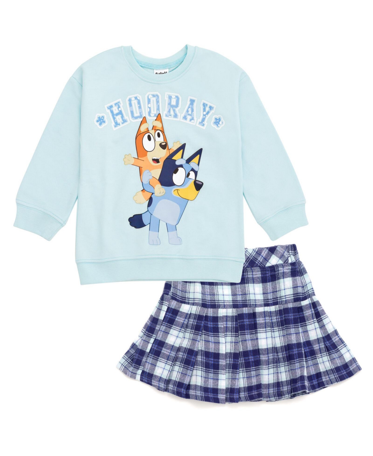 Bluey Toddler Girls Fleece Sweatshirt and Pleated Skirt