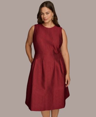 Plus Size Jacquard Fit & Flare Dress