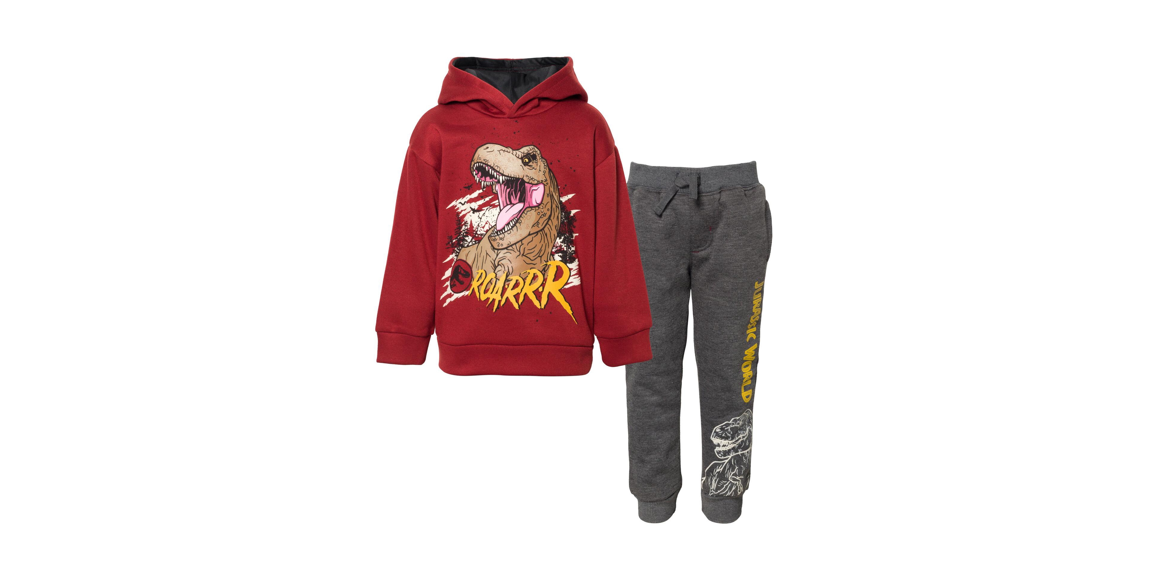 Jurassic Park Toddler Boys Jurassic World Jurassic World Dinosaur T-Rex Fleece Pullover Hoodie and Pants Outfit Set
