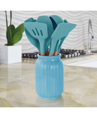  Set of 9 Silicone and Wood Cooking Utensils