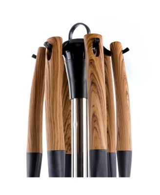Black Nylon Cooking Utensils with Wood Design, Set of 7