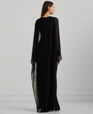 Women's Cape Column Gown