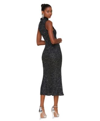 Women's Sequined Midi Sweater Dress