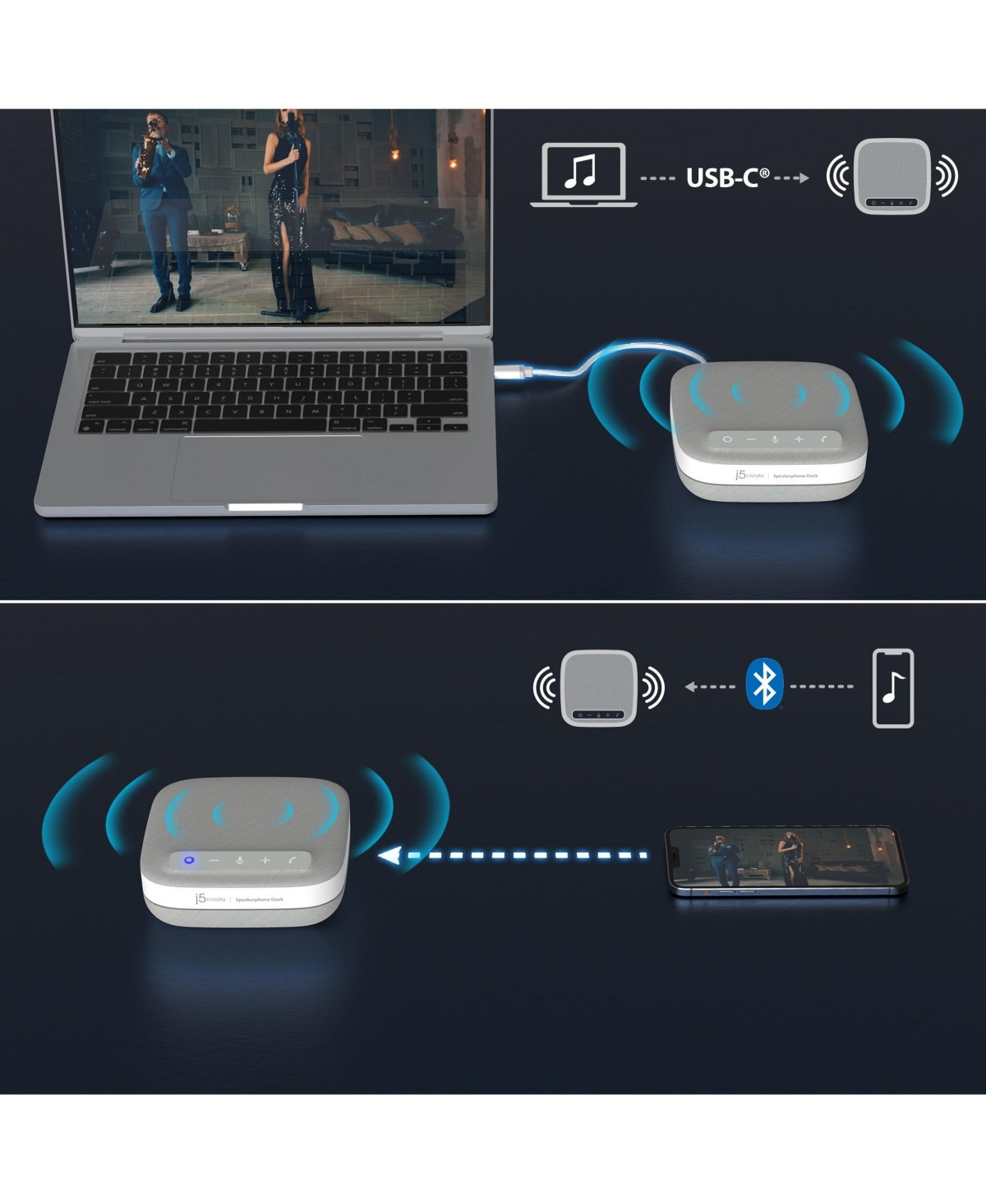 j5create Usb-c 4K Speakerphone Dock, JCDS335