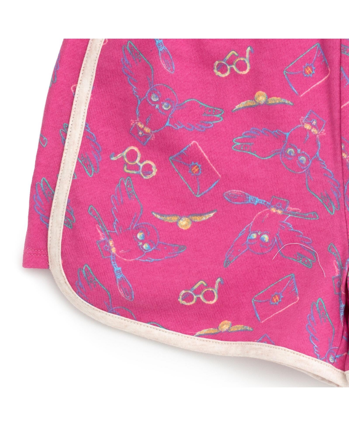Harry Potter Girls Hedwig Owl Tank Top Dolphin and French Terry Shorts to -/ pink