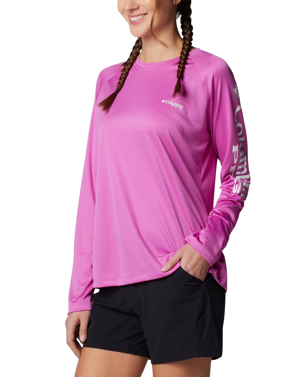 Columbia Women's Pfg Tidal Tee Ii Omni-Shade T-Shirt - White Logo