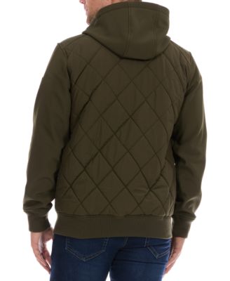 Men's Diamond Quilted Hooded Softshell Bomber Jacket