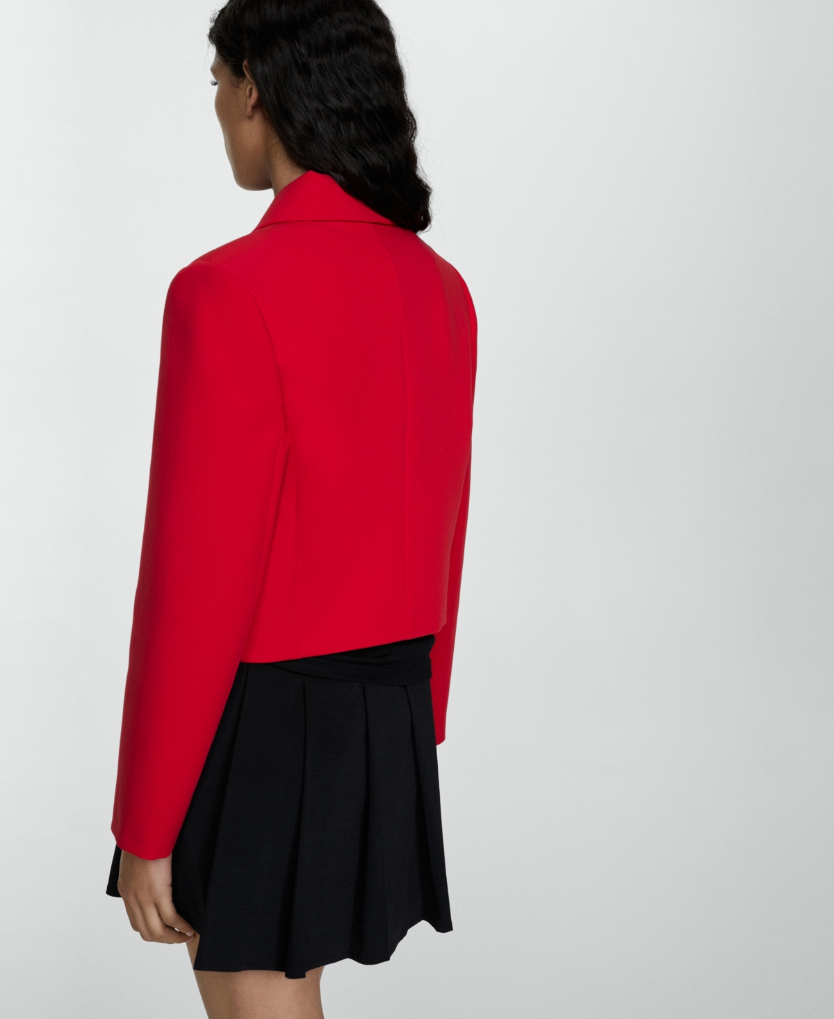 MANGO WOMEN'S BUTTONED CROPPED JACKET 