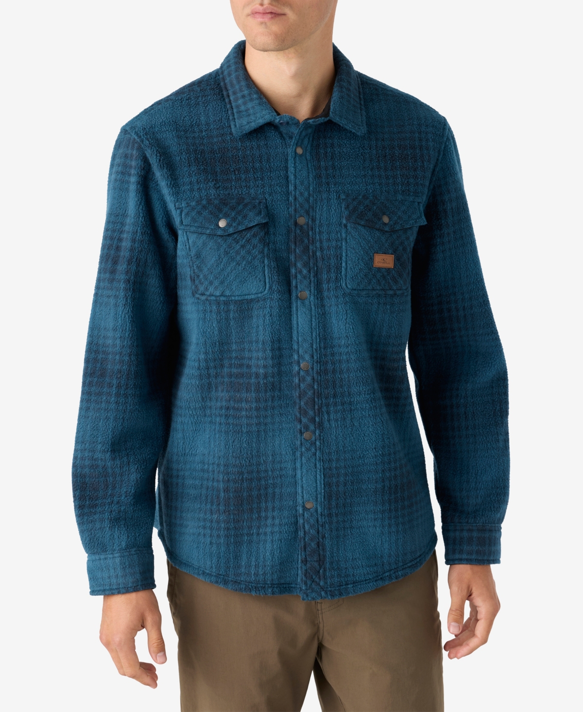 Men's Glacier Plaid High Pile Super Button Shirt - Blue Shadow
