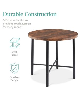 5-Piece Modern Round Counter Height Dining Set w/ 4 Chairs, 1.5in Thick Table