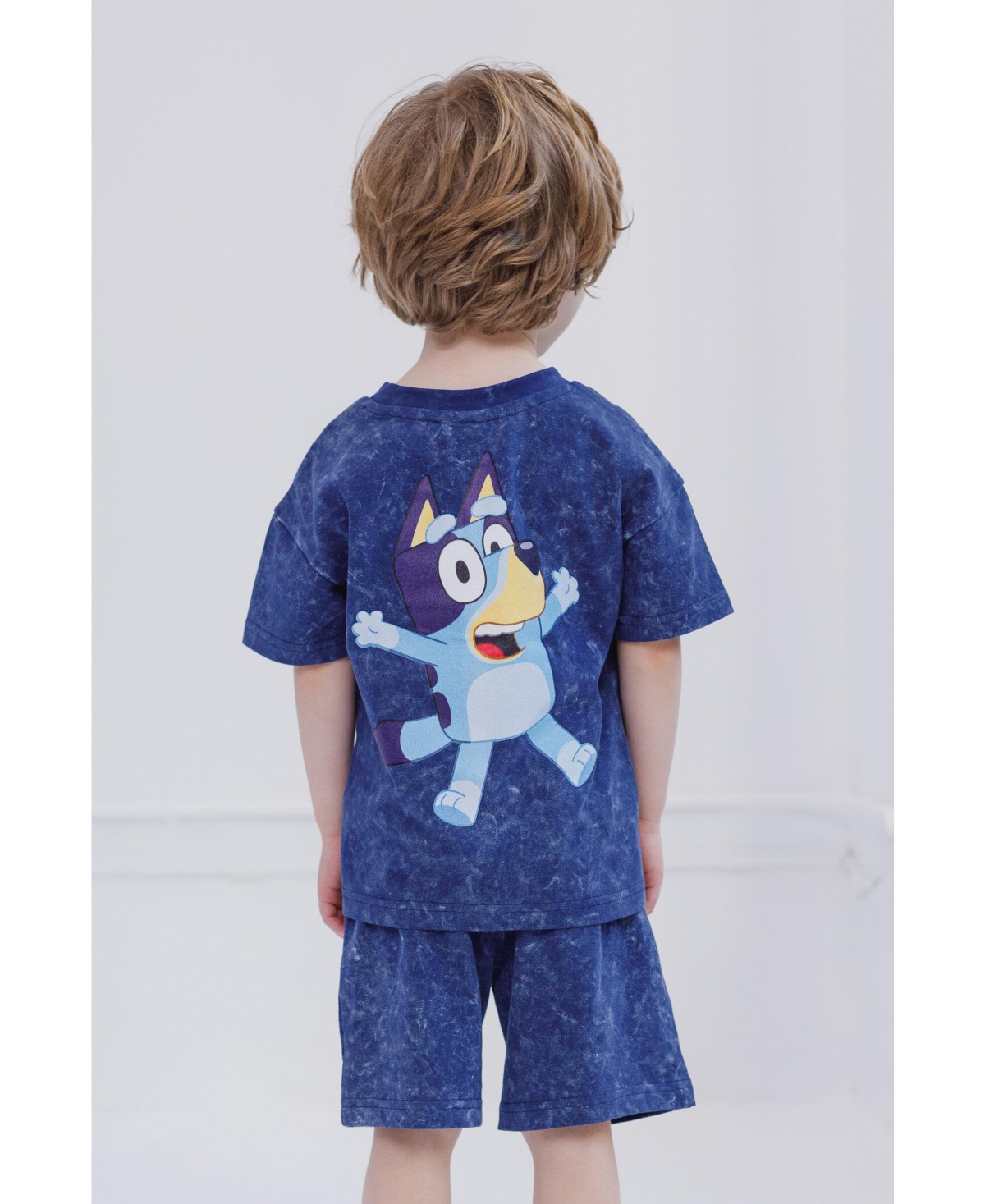 Bluey Toddler Boys Bingo Vintage Drop Shoulder T-Shirt and Shorts Outfit Set to