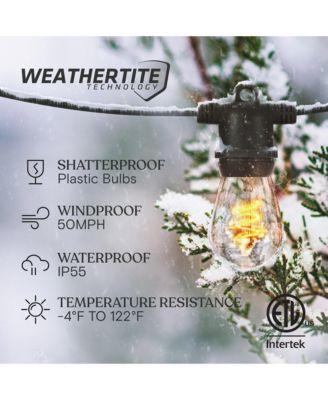 Ambience Pro 27 ft Outdoor Solar LED String Lights with Spiral Bulbs