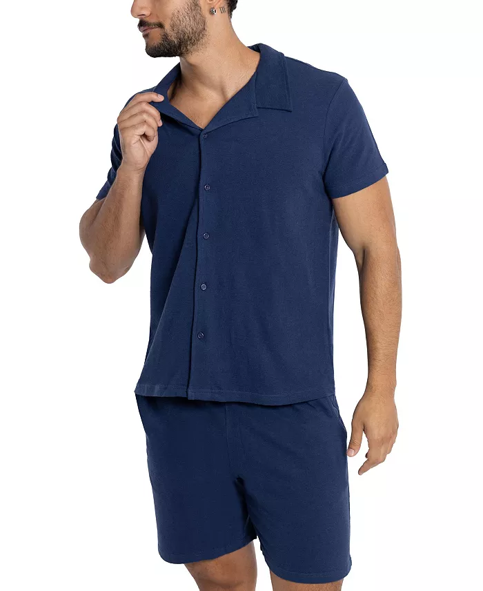 Men's Camp Collar Casual Short Sleeve Button-Up Shirt - thumbnail 4
