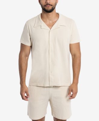 Men's Camp Collar Casual Short Sleeve Button-Up Shirt