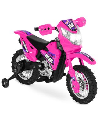 6V Kids Electric Battery Powered Ride On Motorcycle w/ Training Wheels, Lights, Music