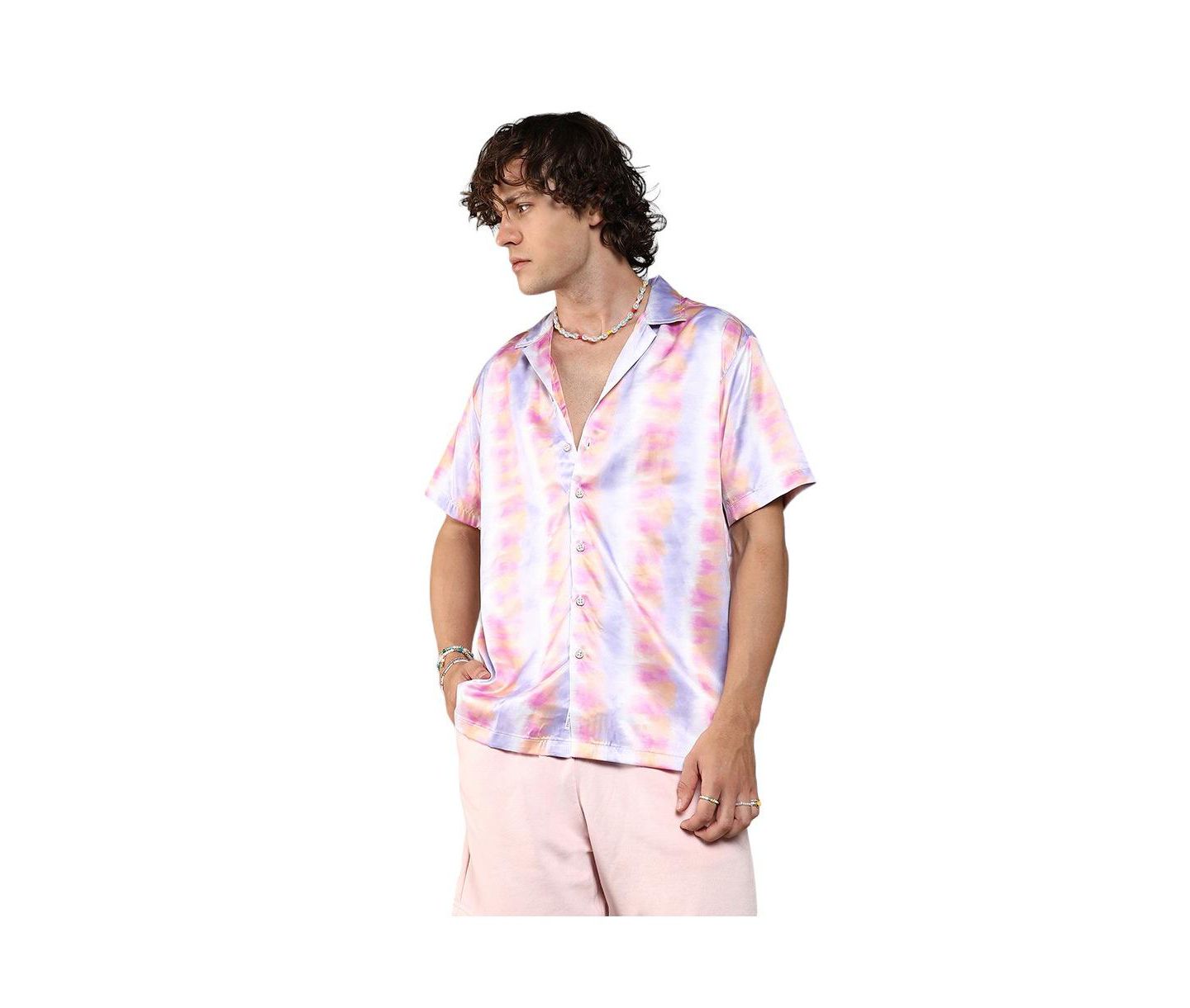 Мужская рубашка Cahoot Campus Sutra Lavender & Pale Orange Relaxed Ombre, цвет: Розовый — фото 1