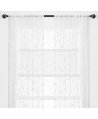 Premium Embroidered Vine Curtains - Sheer Curtains 2 Panels