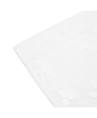 Premium Embroidered Vine Curtains - Sheer Curtains for Living Room, Bedroom, Kitchen - 52" x 108" - White, 2 Panels