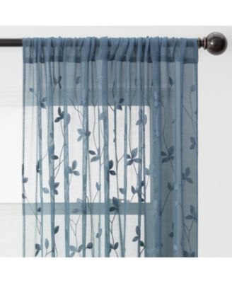 Premium Embroidered Vine Curtains - Sheer Curtains for Living Room, Bedroom, Kitchen - 52" x 96" - White, 2 Panels