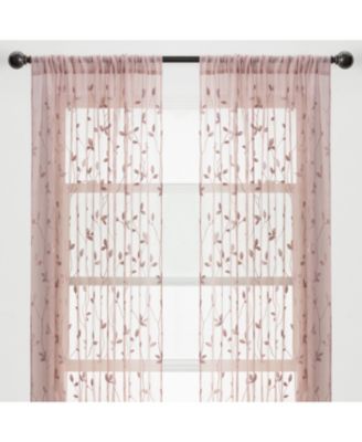 Premium Embroidered Vine Curtains - Sheer Curtains 2 Panels