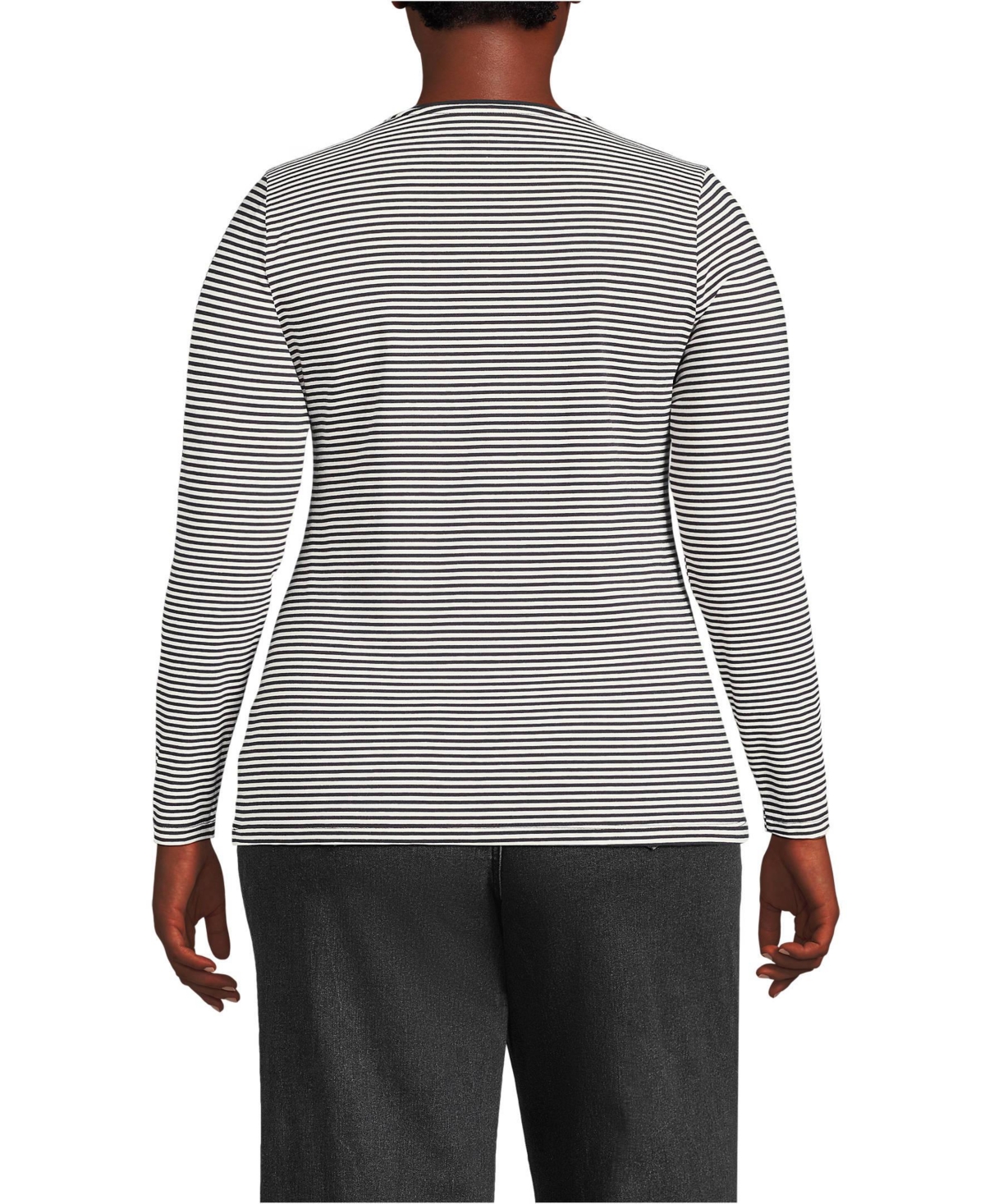Lands' End Plus Size Long Sleeve Lightweight Jersey Crew Neck Top